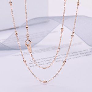 14k Gold Beaded Necklace, Rose Gold Rope Chain, Filled Chain Sparkle Necklace